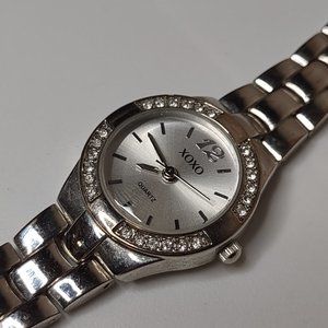 Silver Tone Metal With Clear Stones XOXO Watch